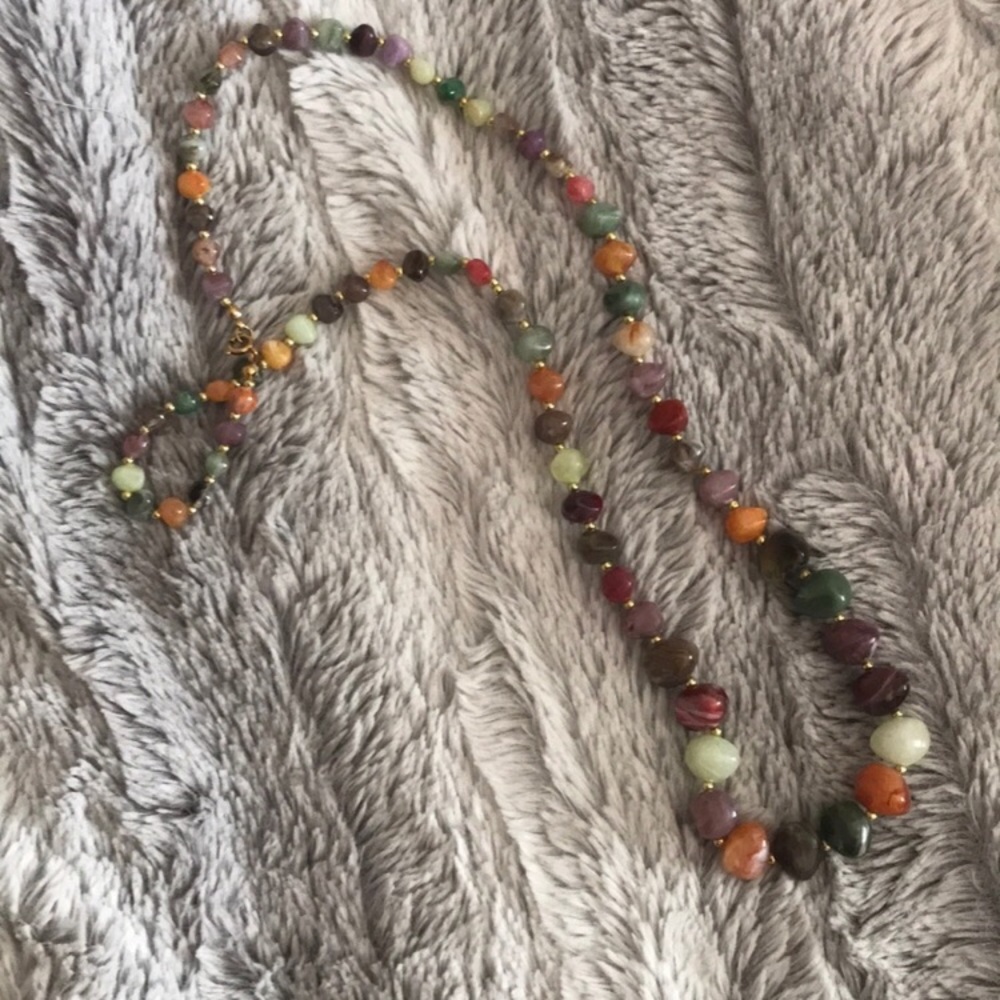 Faux gem stone necklace